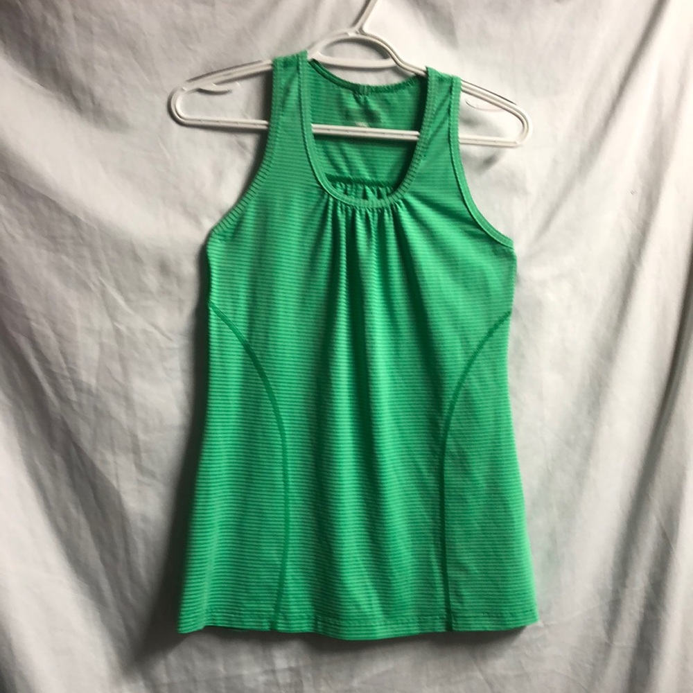 Small lime green striped athletic tank guc